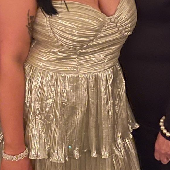 Lulu's Glorious Shine Champagne Dress - Picture 3 of 3